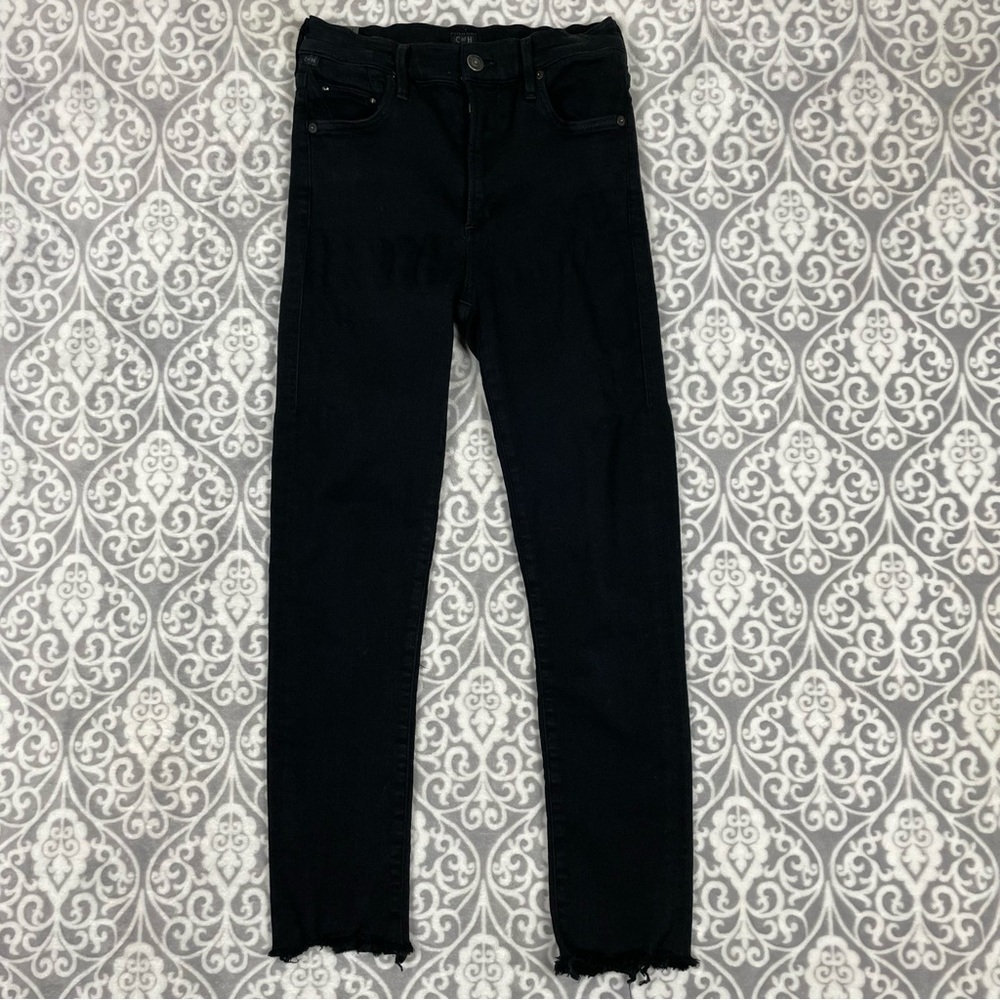 citizens of humanity skinny jeans high rise cropped made usa black 27x24 women's